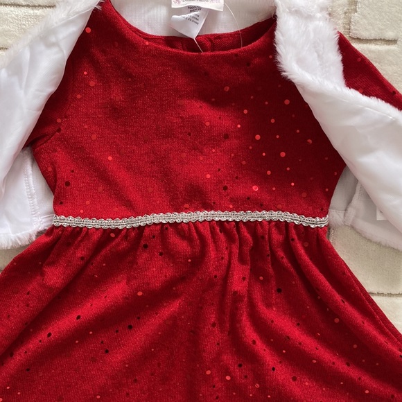 Mama clause Toddler girl Knot dress with bolero. - Picture 3 of 6